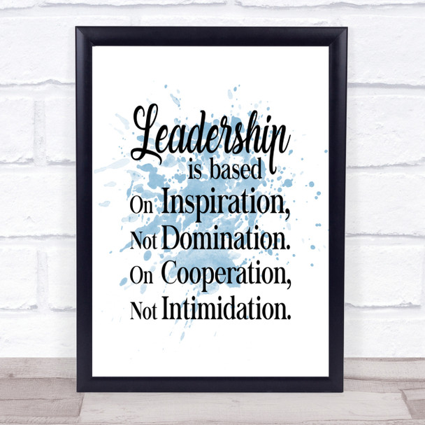 Not Intimidation Inspirational Quote Print Blue Watercolour Poster