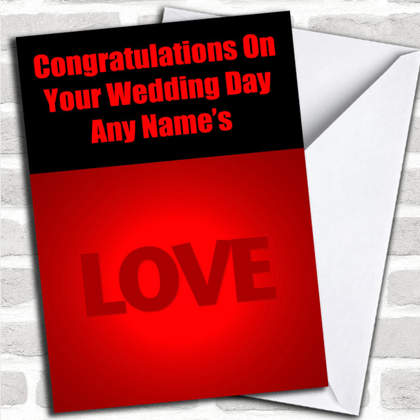 Love Word Personalized Wedding Day Card