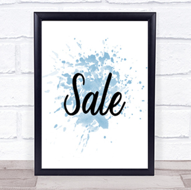 Sale Inspirational Quote Print Blue Watercolour Poster
