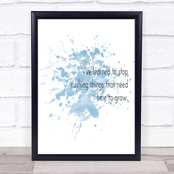 Stop Rushing Things That Need Time To Grow Inspirational Quote Print Poster