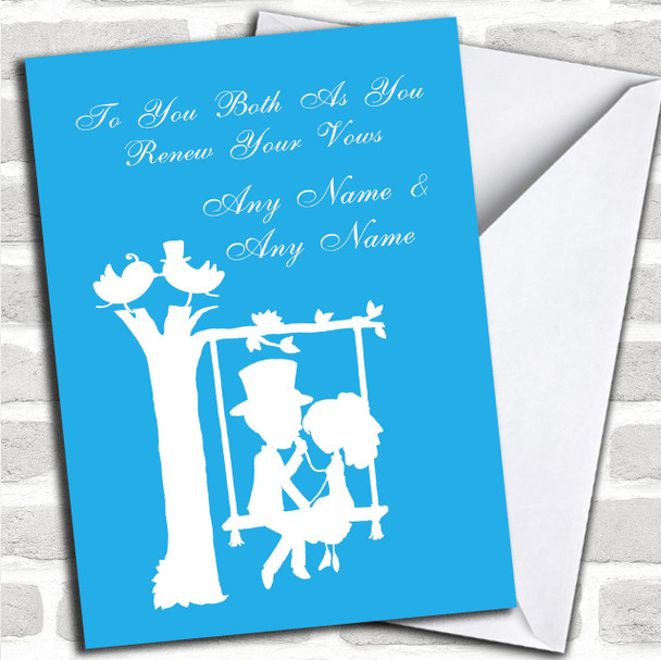 Blue Couple Eon Swing Personalized Renewal Of Vows Card