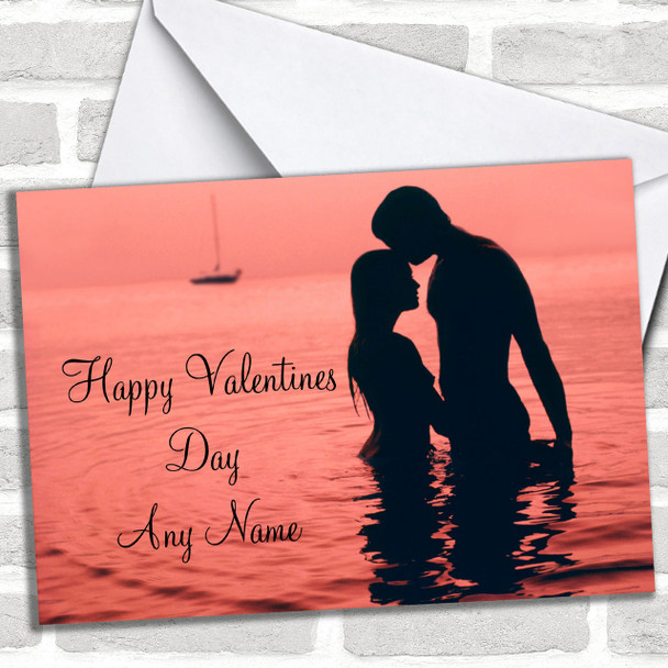Romantic Couple In The Sea Personalized Valentine's Day Card