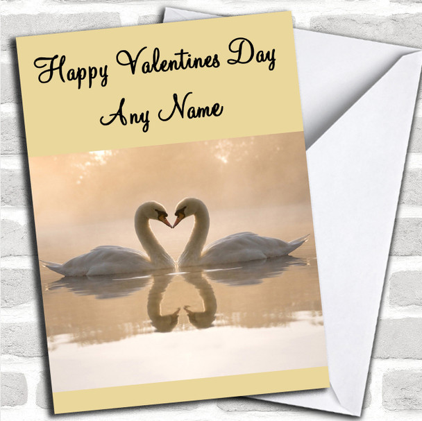 Beautiful Swans Personalized Valentine's Day Card