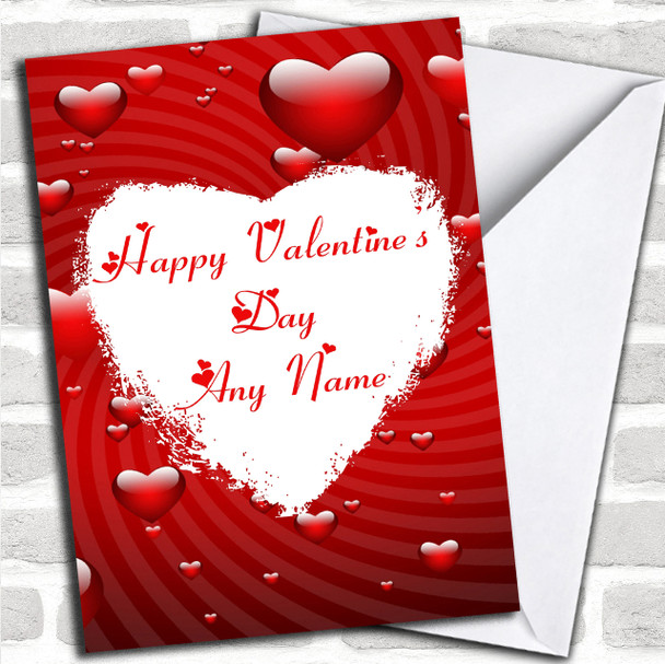 White Love Heart Romantic Personalized Valentine's Card