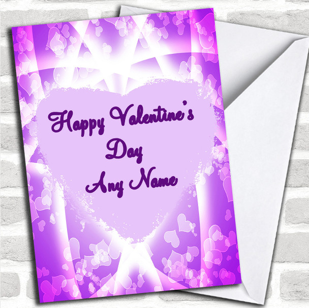 Pink & Purple Hearts Romantic Personalized Valentine's Card