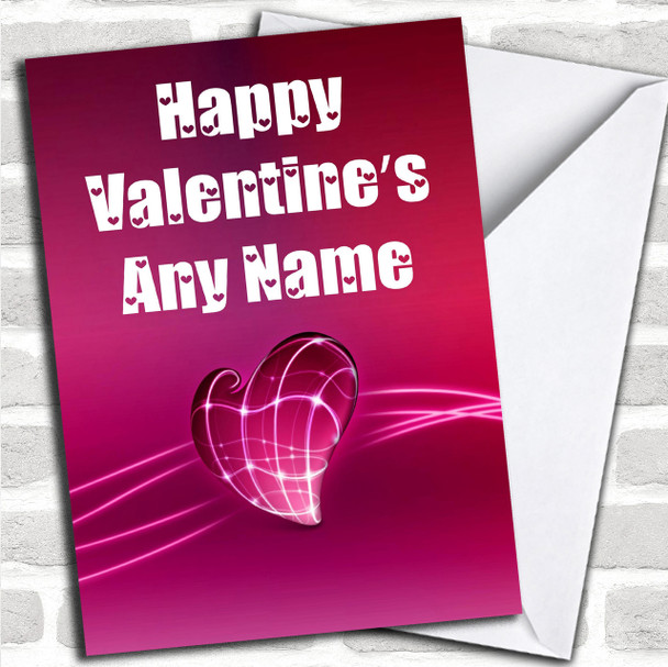 Electric Pink Heart Romantic Personalized Valentine's Card