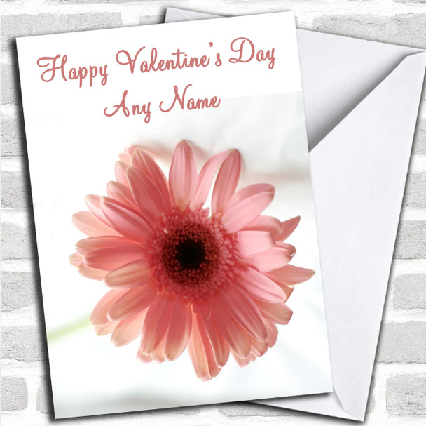 Stunning Pink Flower Romantic Personalized Valentine's Card
