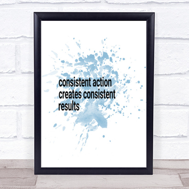 Consistent Action Creates Consistent Results Inspirational Quote Print Poster