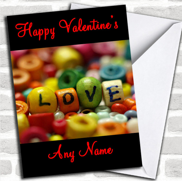 Love Beads Romantic Personalized Valentine's Card