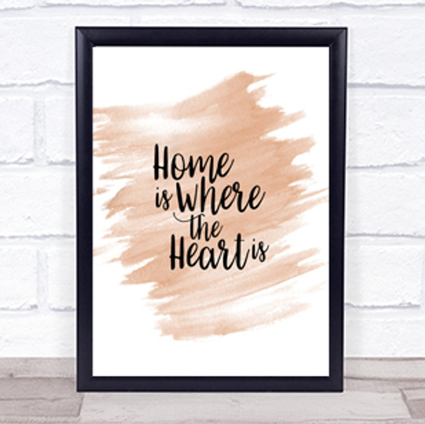 Home Is Quote Print Watercolour Wall Art