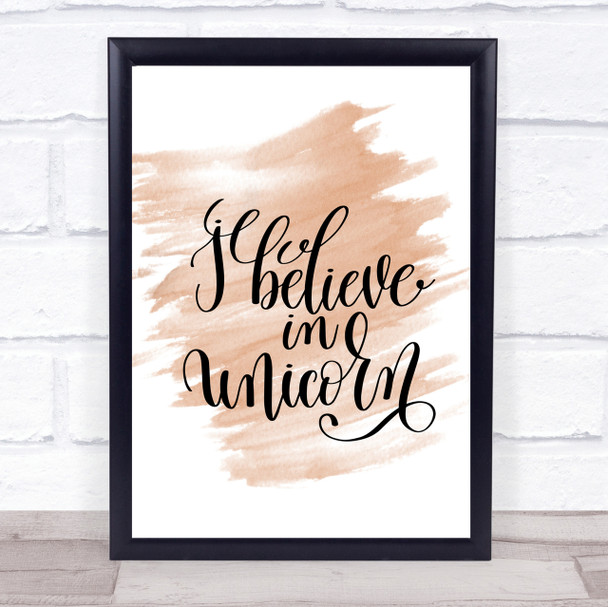 I Believe In Unicorn Quote Print Watercolour Wall Art