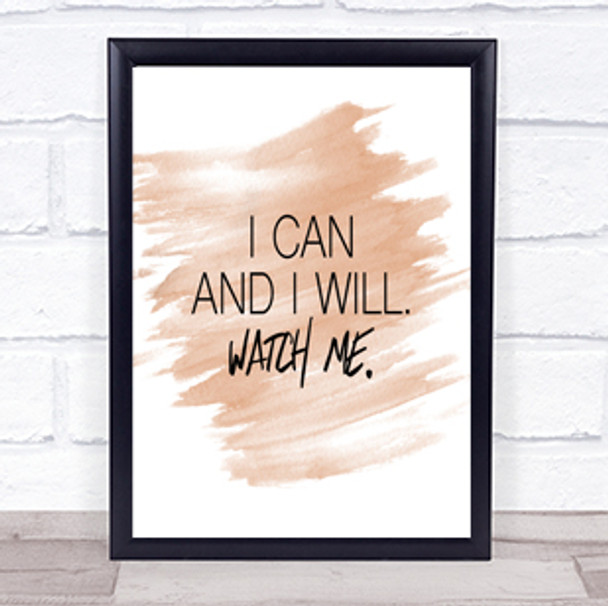 I Can And I Will Quote Print Watercolour Wall Art