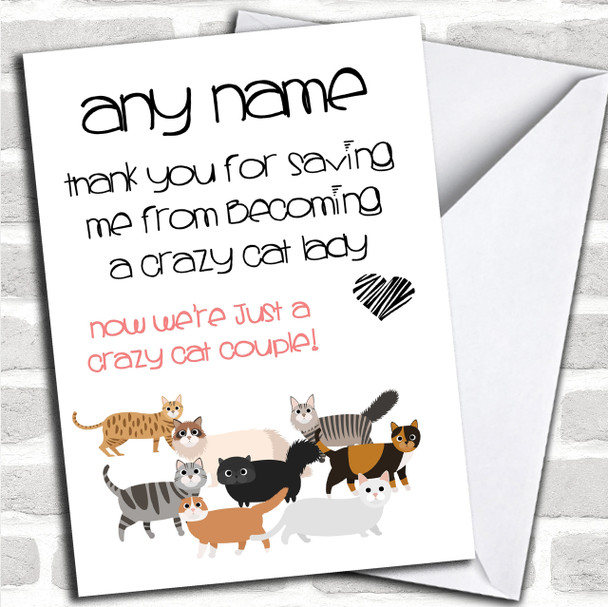 Valentines Crazy Cat Lady Personalized Valentines Card