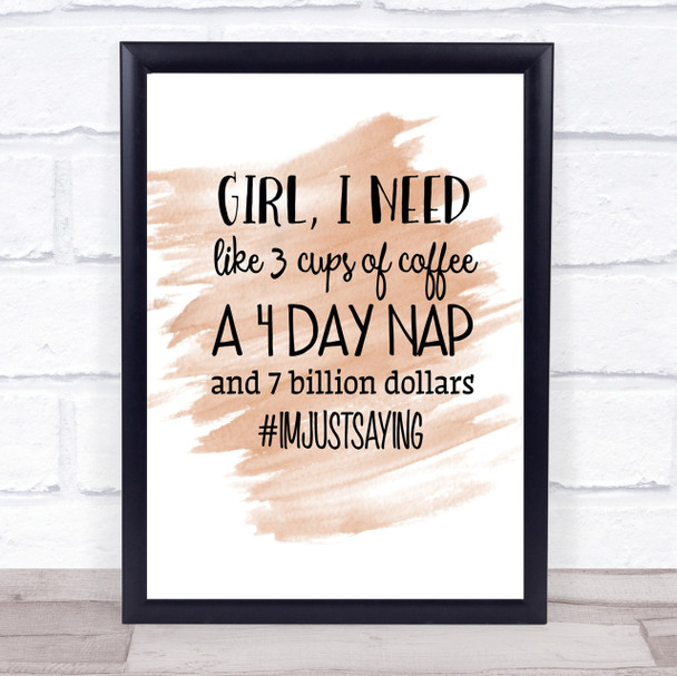 I'm Just Saying Quote Print Watercolour Wall Art