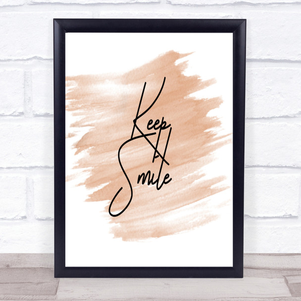 Keep A Smile Quote Print Watercolour Wall Art Keep A Smile Quote Print Watercolour Wall Art