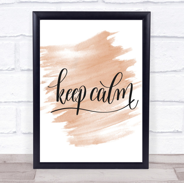 Keep Calm Swirl Quote Print Watercolour Wall Art