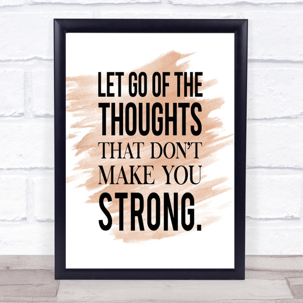 Let Go Of Thoughts Quote Print Watercolour Wall Art
