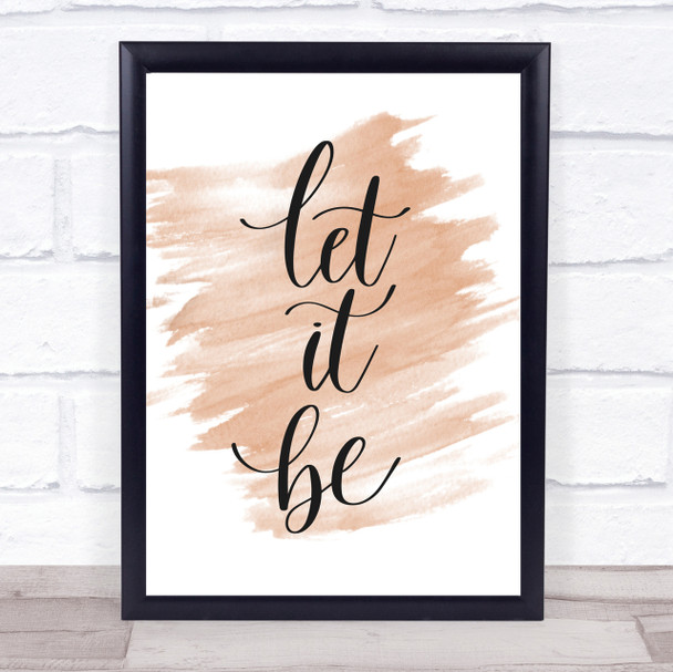 Let It Be Swirl Quote Print Watercolour Wall Art