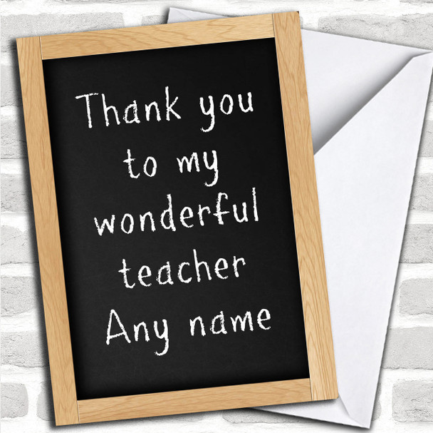 Chalkboard Teacher Personalized Thank You Card
