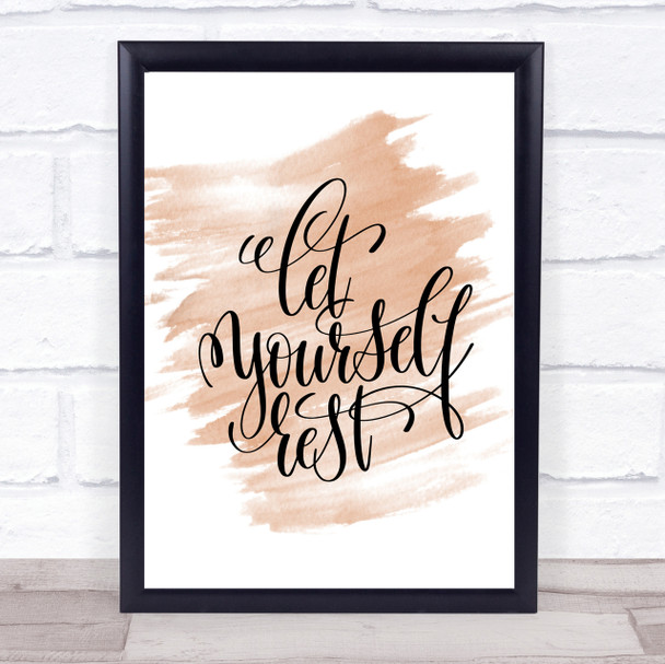 Let Yourself Rest Quote Print Watercolour Wall Art
