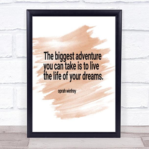 Live The Life Of Your Dreams Quote Print Watercolour Wall Art