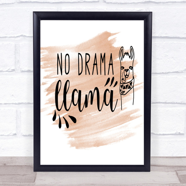 Llama Quote Print Watercolour Wall Art
