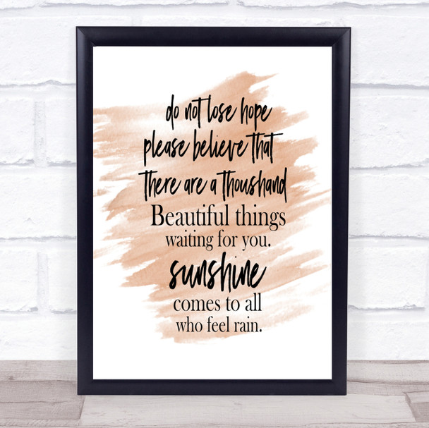 Lose Hope Quote Print Watercolour Wall Art