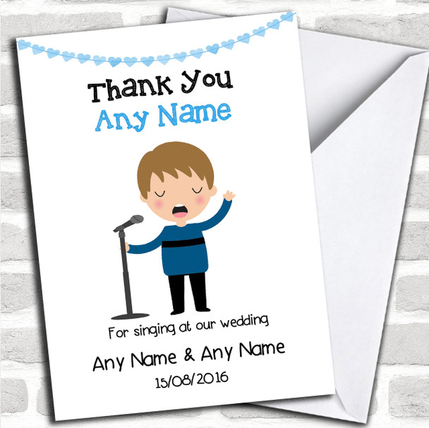 Thank You For Singing At Our Wedding Male Personalized Thank You Card