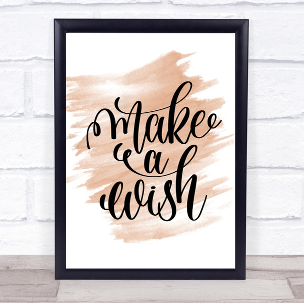 Make A Wish Quote Print Watercolour Wall Art