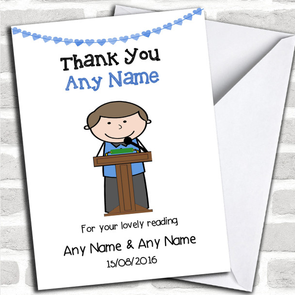 Thank You For Doing A Reading At Our Wedding Male Personalized Thank You Card