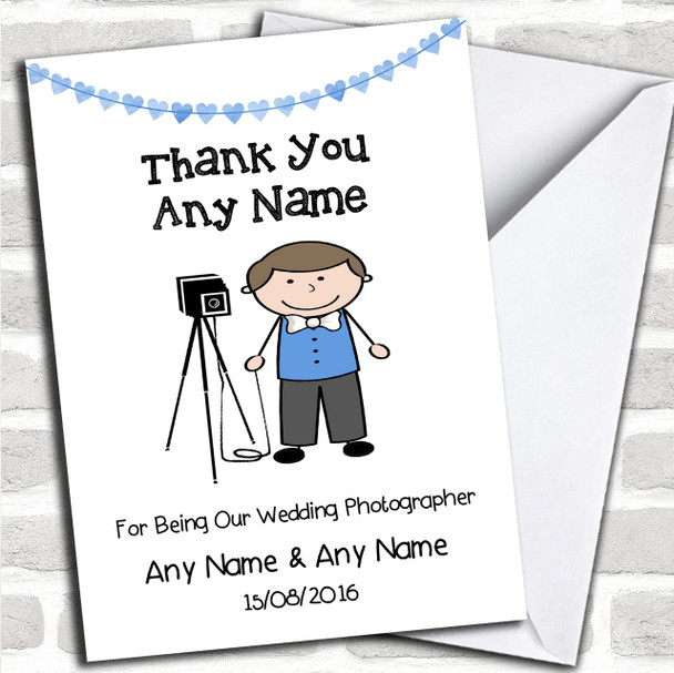 Thank You For Being Our Wedding Photographer Male Personalized Thank You Card
