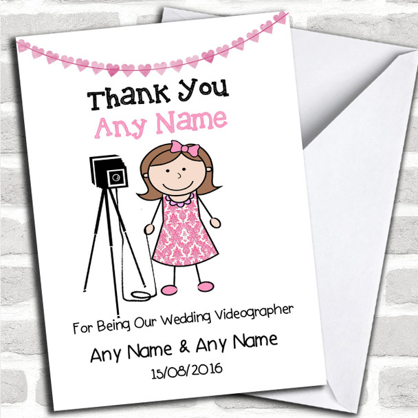 Thank You For Being Our Wedding Photographer Female Personalized Thank You Card