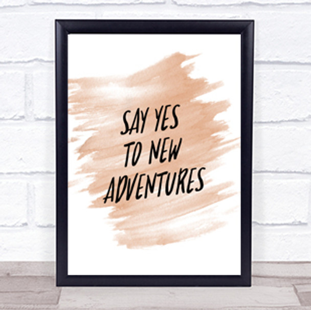 New Adventures Quote Print Watercolour Wall Art