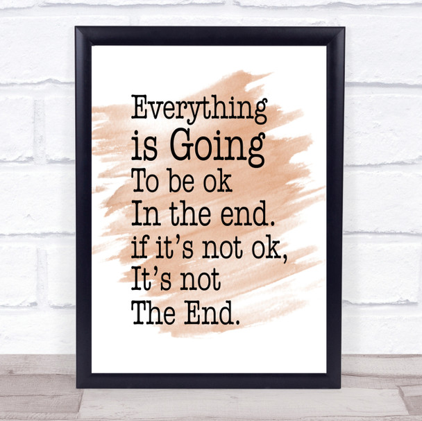 Not The End Quote Print Watercolour Wall Art