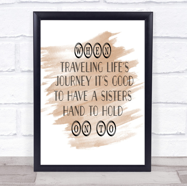 A Sisters Hand Quote Print Watercolour Wall Art