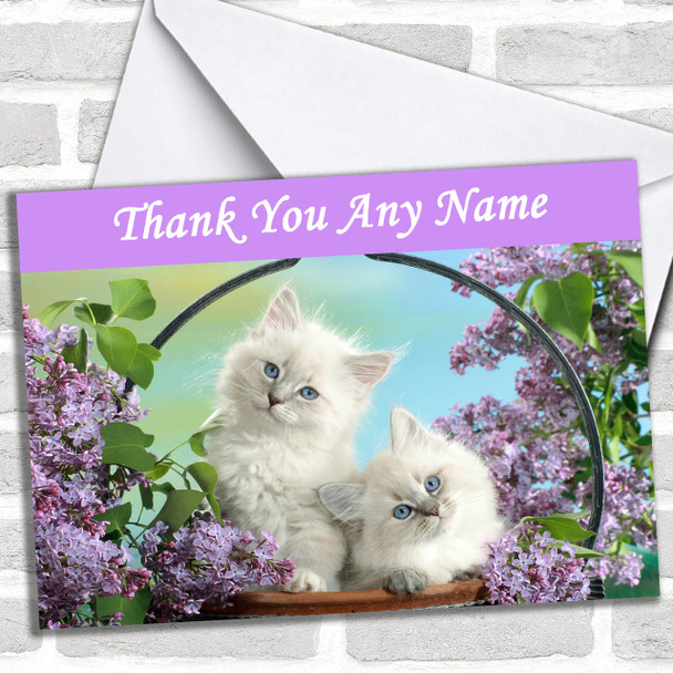 White Kittens Personalized Thank You Card