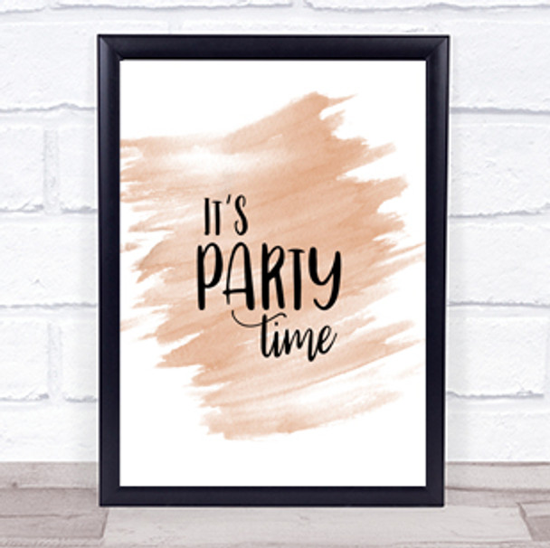 Party Time Quote Print Watercolour Wall Art