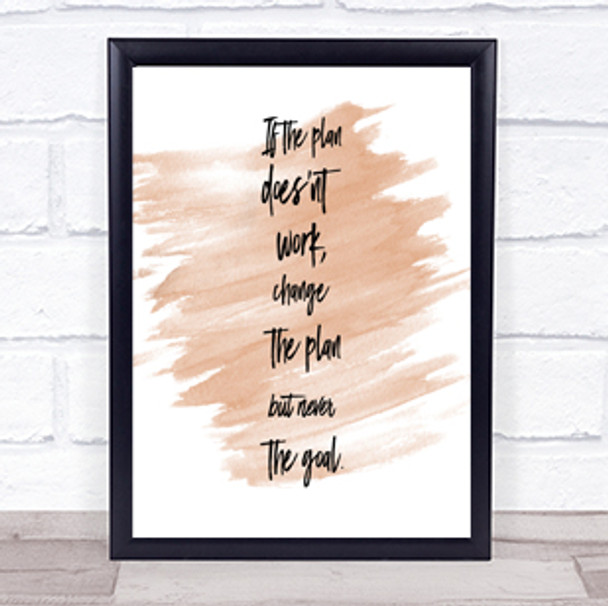 Plan Doesn't Work Quote Print Watercolour Wall Art