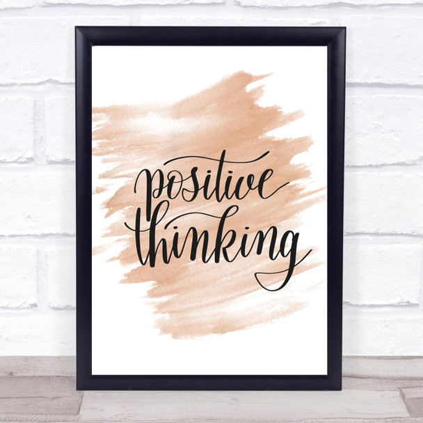 Positive Thinking Quote Print Watercolour Wall Art