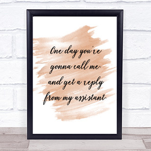 Reply From Assistant Quote Print Watercolour Wall Art