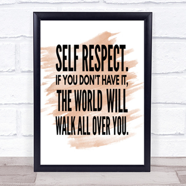Self Respect Quote Print Watercolour Wall Art