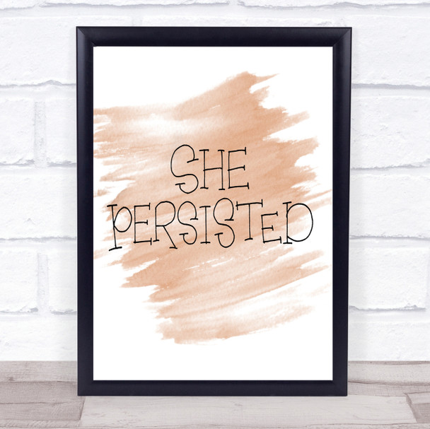 She Persisted Swirl Quote Print Watercolour Wall Art