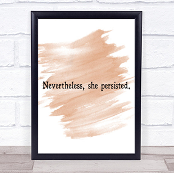 She Persisted Quote Print Watercolour Wall Art