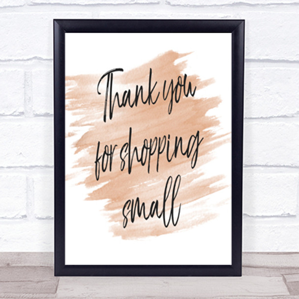 Shopping Small Quote Print Watercolour Wall Art