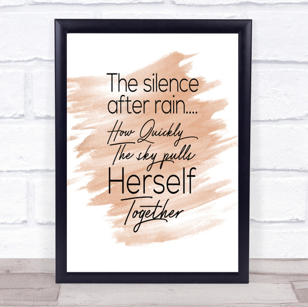 Silence After Rain Quote Print Watercolour Wall Art