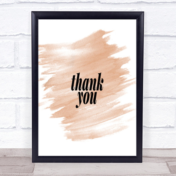 Small Thank You Quote Print Watercolour Wall Art