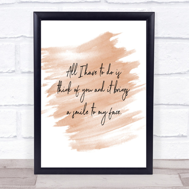 Smile To My Face Quote Print Watercolour Wall Art