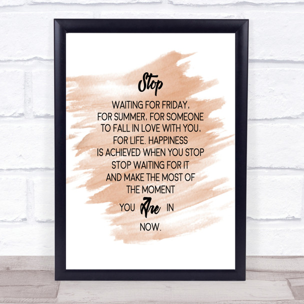 Stop Quote Print Watercolour Wall Art