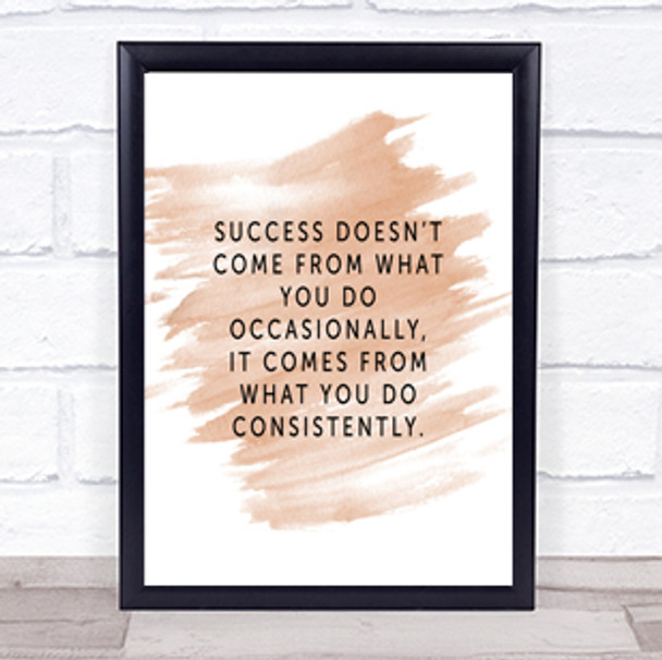 Success Quote Print Watercolour Wall Art