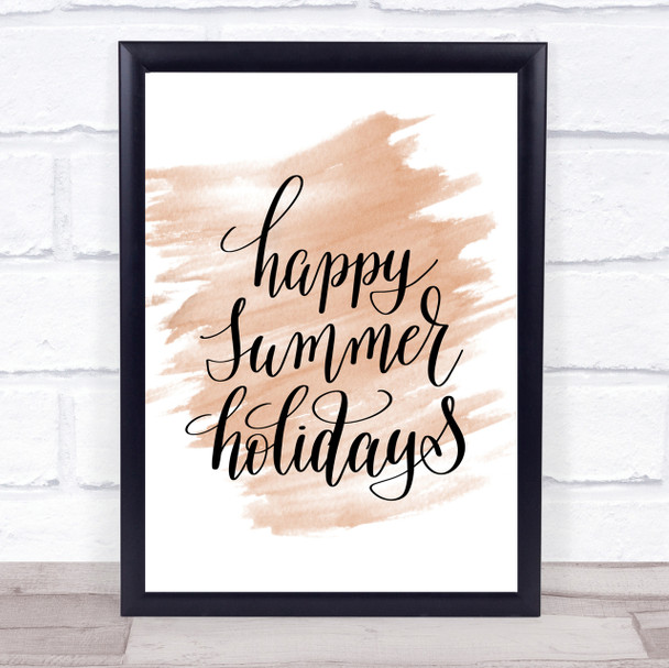 Summer Holidays Quote Print Watercolour Wall Art